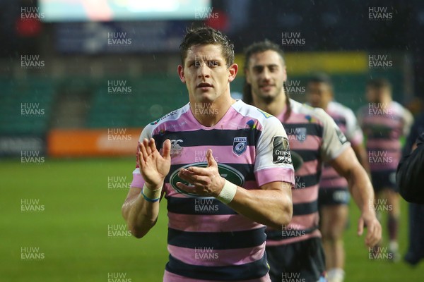 261217 - Dragons v Cardiff Blues- GuinnessPro14  - Lloyd Williams of Cardiff Blues applauds the fans after the game