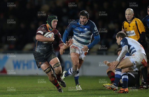 150116 - Newport Gwent Dragons v Castres, European Challenge Cup - Nic Cudd of Newport Gwent Dragons charges forward