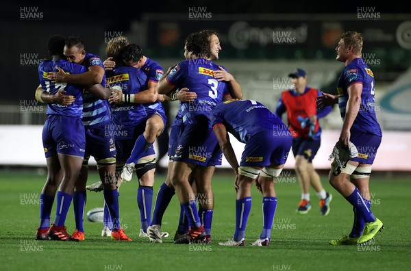 151021 - Dragons v DHL Stormers - United Rugby Championship - Stormers celebrate at full time