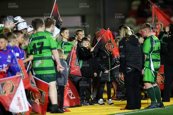 151021 - Dragons v DHL Stormers - United Rugby Championship - Dragons fans with flags