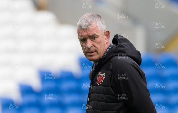 290521 - Dragons v Glasgow Warriors, Guinness PRO14 Rainbow Cup - Dean Ryan, Dragons Director of Rugby, during warm up ahead of kick off