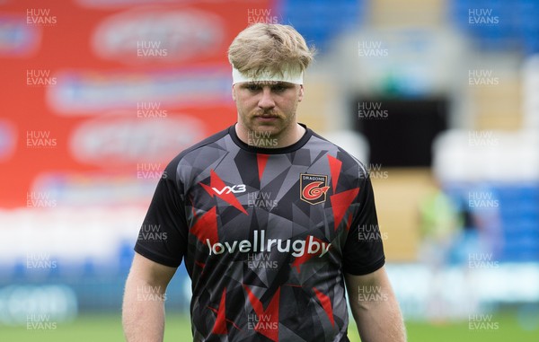 290521 - Dragons v Glasgow Warriors, Guinness PRO14 Rainbow Cup - Aaron Wainwright of Dragons during warm up ahead of kick off