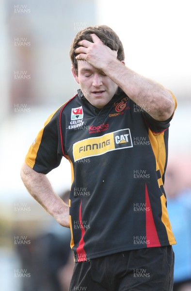 30.03.08 .. Newport Gwent Dragons v Glasgow Warriors, Magners League -  Dragons Michael Owen leaves the field at the end of the match   