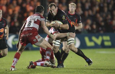 04.11.10..Newport Gwent Dragons v Gloucester, LV= Cup - Dragons Robert Sidoli looks to charge towards the Gloucester line 