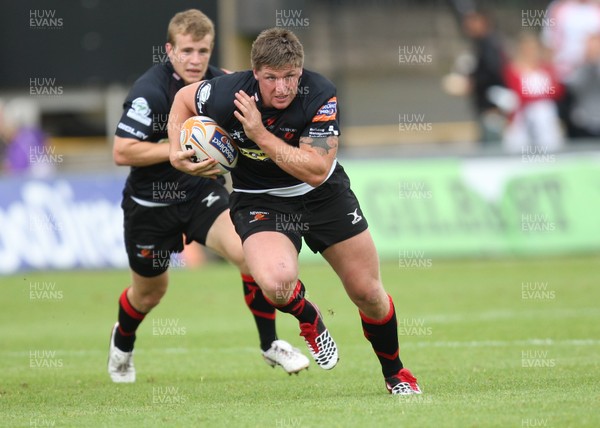 040812 - Newport Gwent Dragons v Gwent Select XV, Pre-season Friendly - Dragons Darren Waters charges forward