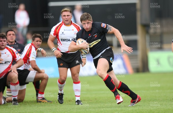 040812 - Newport Gwent Dragons v Gwent Select XV, Pre-season Friendly - Dragons Darren Waters charges forward