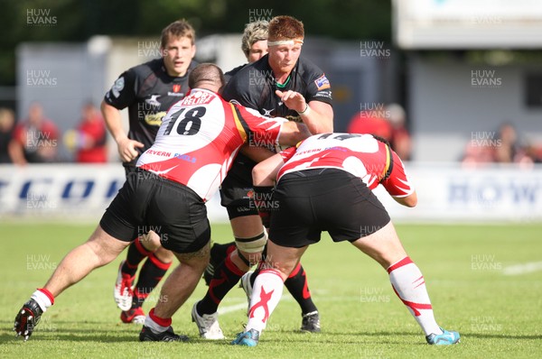 040812 - Newport Gwent Dragons v Gwent Select XV, Pre-season Friendly - Dragons Andrew Coombs is stopped          