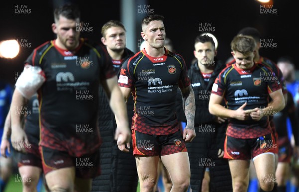 011218 - Dragons v Leinster - Guinness PRO14 - Tavis Knoyle of Dragons looks dejected at the end of the game