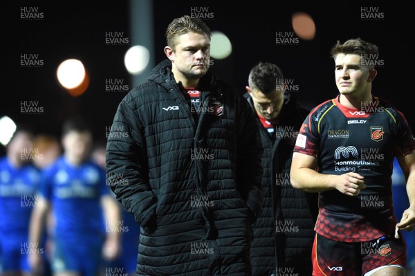 011218 - Dragons v Leinster - Guinness PRO14 - Lewis Evans of Dragons looks dejected at the end of the game