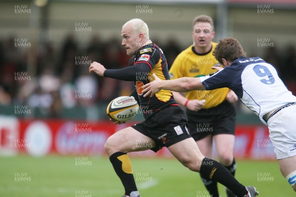 16.05.09 Dragons v Leinster... Dragons' Richard Fussell  takes on Leinster's Chris Keane. 