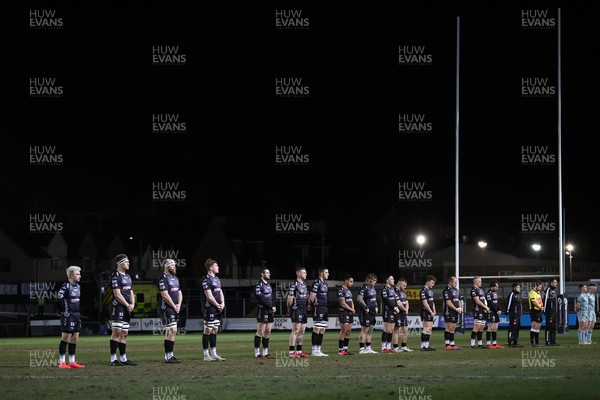 190221 - Dragons v Leinster - Guinness PRO14 - Dragons respect a minutes silence