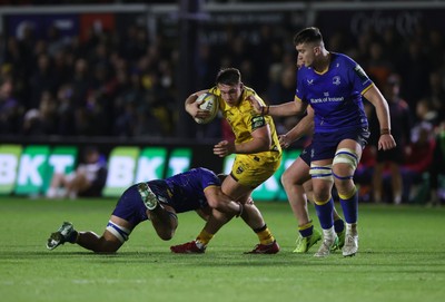 281125 - Dragons RFC v Leinster - United Rugby Championship - Dylan Kelleher-Griffiths of Dragons Jack Boyle of Leinster 