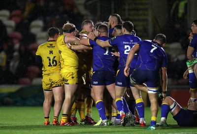 281125 - Dragons RFC v Leinster - United Rugby Championship - Tensions boil over between the teams