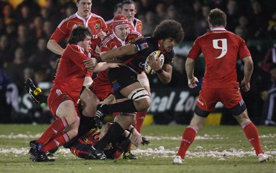 26.11.10...Newport Gwent Dragons v Munster, Magners League -  Dragons' Toby Faletau charges forward  