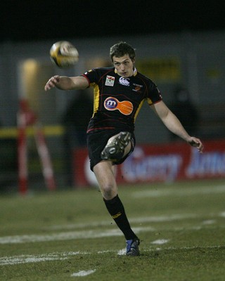 06.02.10 Dragons v Munster... Dragons' Jason Tovey kicks. 