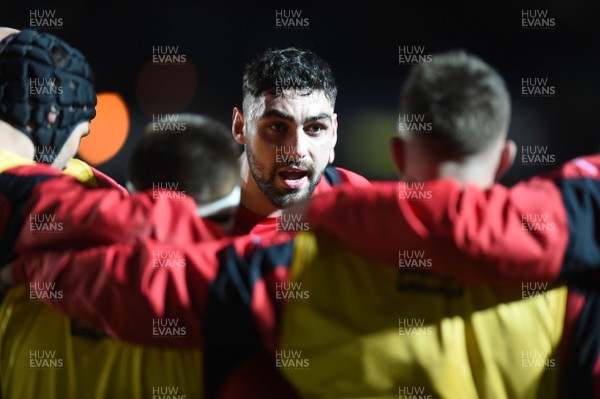 151217 - Dragons v Newcastle Falcons - European Rugby Challenge Cup - Dragons Cory Hill talks to team mates