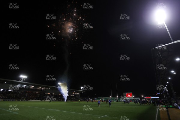 160126 - Dragons v Newcastle Red Bulls - European Rugby Challenge Cup - Fireworks at full time