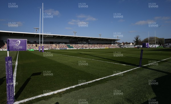 030421 Dragons v Northampton Saints, European Challenge Cup - A general view of Rodney Parade, with newly repaired pitch, ahead of the European Challenge Cup match between the Dragons and Northampton Saints