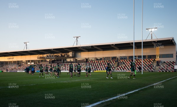 030421 Dragons v Northampton Saints, European Challenge Cup - Northampton Saints players leave the pitch after their win over the Dragons