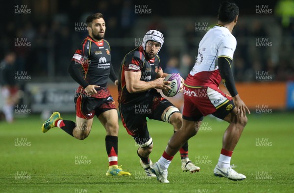191018 - Dragons v Northampton Saints, European Challenge Cup - Ollie Griffiths of Dragons looks to charge forward