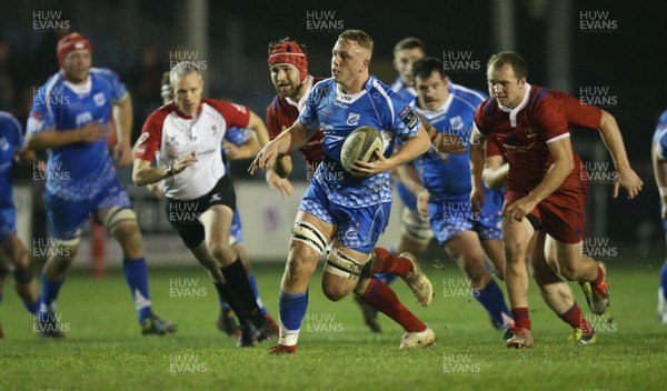 161118 - Dragons v Russia Rugby, International Friendly - Ben Fry of Dragons charges forward