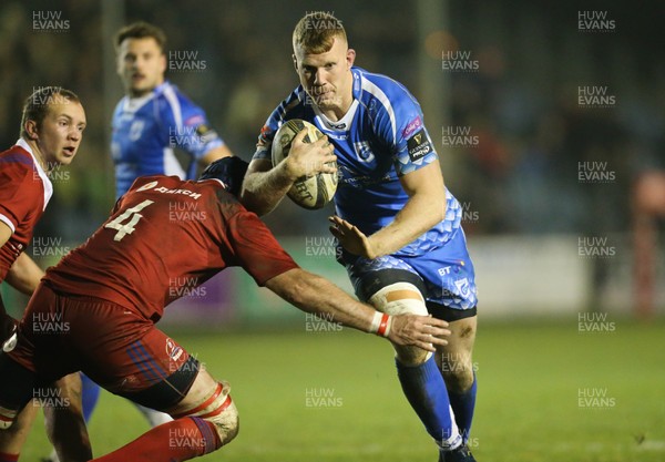 161118 - Dragons v Russia Rugby, International Friendly - Jack Dixon of Dragons takes on Alexei Panasenko of Russia