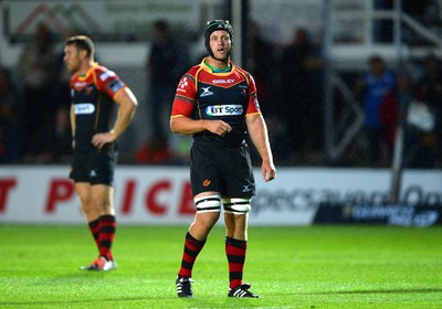 210815 - Newport-Gwent Dragons v Scarlets - Preseason Friendly -Nic Cudd of Dragons