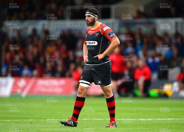 210815 - Newport-Gwent Dragons v Scarlets - Preseason Friendly -Cory Hill of Dragons