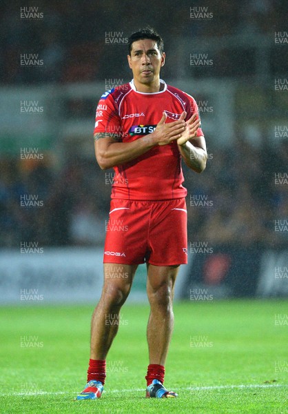 210815 - Newport-Gwent Dragons v Scarlets - Preseason Friendly -Regan King of Scarlets