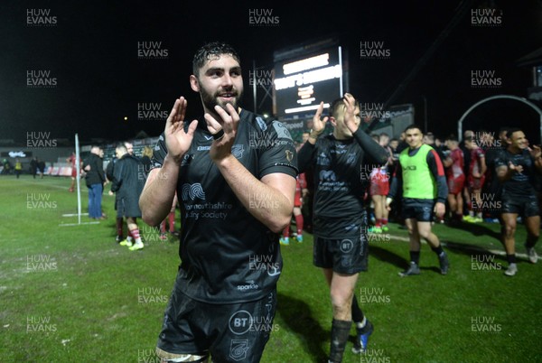 211219 - Dragons v Scarlets - Guinness PRO14 - Cory Hill of Dragons at the end of the game