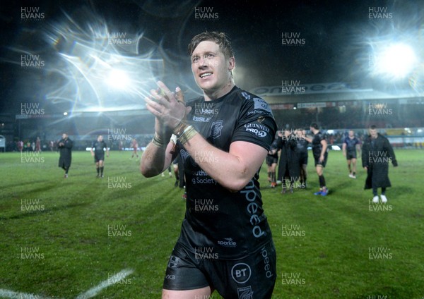 211219 - Dragons v Scarlets - Guinness PRO14 - Matthew Screech of Dragons at the end of the game