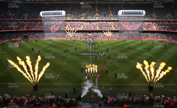 300416 - Newport Gwent Dragons v Scarlets, Judgement Day IV, Guinness PRO12 - The Newport Gwent Dragons and Scarlets take to the Principality Stadium for the second of the two Judgement Day IV matches