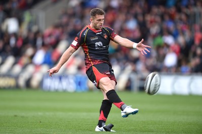 080918 - Dragons v Southern Kings - Guinness PRO14 - Josh Lewis of Dragons kicks at goal