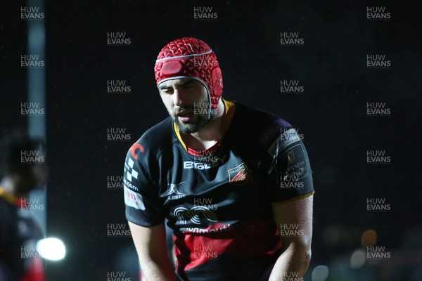 230318 - Dragons v Toyota Cheetahs - Guinness PRO14 -  Cory Hill of Dragons is frustrated as Dragons slip to a home defeat