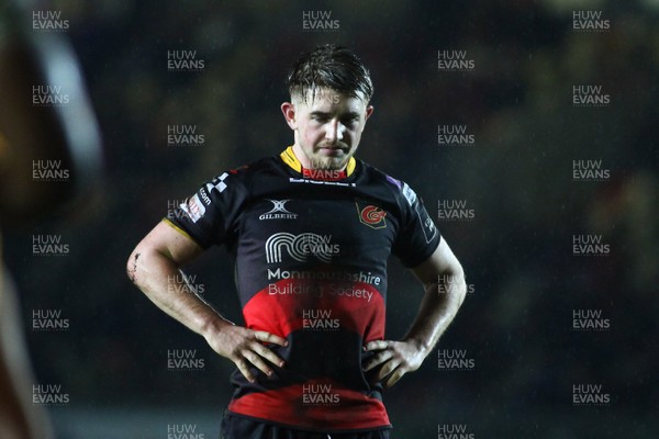 230318 - Dragons v Toyota Cheetahs - Guinness PRO14 -  Arwel Robson of Dragons is dejected at the final whistle