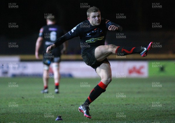 080213 Newport Gwent Dragons v Treviso - RaboDirectPro12 -Dragons' Tom Prydie takes over the kicking duties 