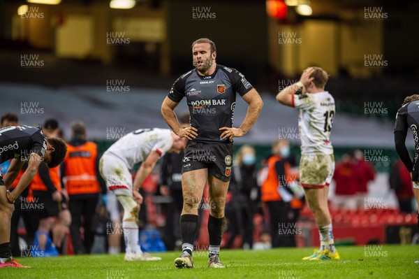 130321 - Dragons v Ulster - Guinness PRO14 - Jamie Roberts of Dragons at the final whistle