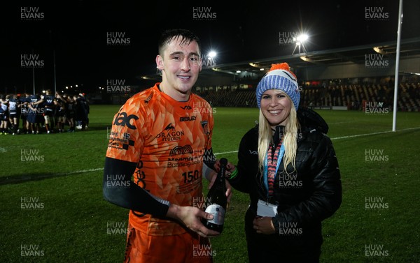 131219 - Dragons v Worcester Warriors, European Challenge Cup - Sam Davies of Dragons is presented with the man of the match award