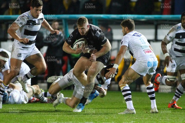 301119 - Dragons v Zebre- Guinness PRO14 -   Jack Dixon of Dragons is tackled by Carlo Canna of Zebre 