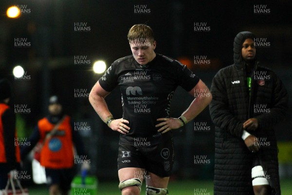 301119 - Dragons v Zebre- Guinness PRO14 -   Matthew Screech leaves the field dejected after the final whistle 