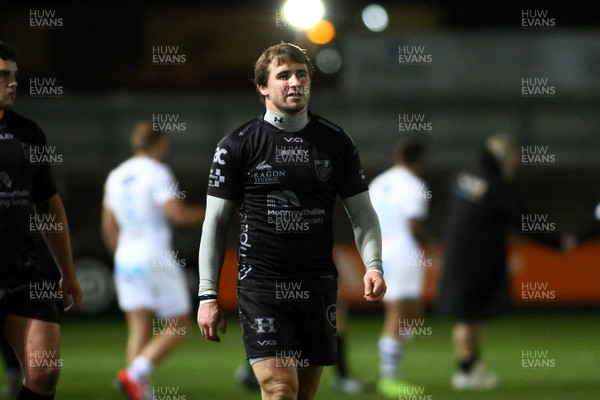 301119 - Dragons v Zebre- Guinness PRO14 -   Rhodri Williams leaves the field dejected after the final whistle 