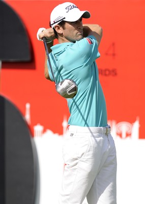 21.11.09 - Dubai World Championships 2009... Gregory Bourdy of France tees off on the par 4 16th. 