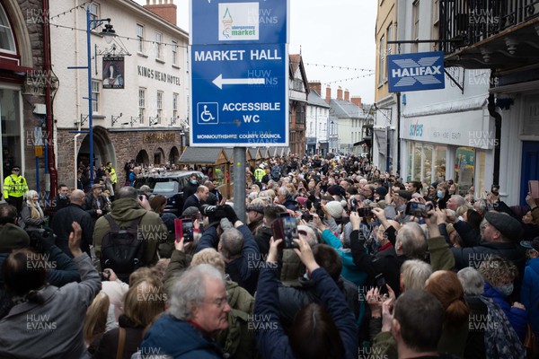 010322 - Picture shows the Duke and Duchess of Cambridge, Prince William and his wife Kate Middleton today meeting members of the public as they leave Abergavenny Market today on St Davids Day in Wales