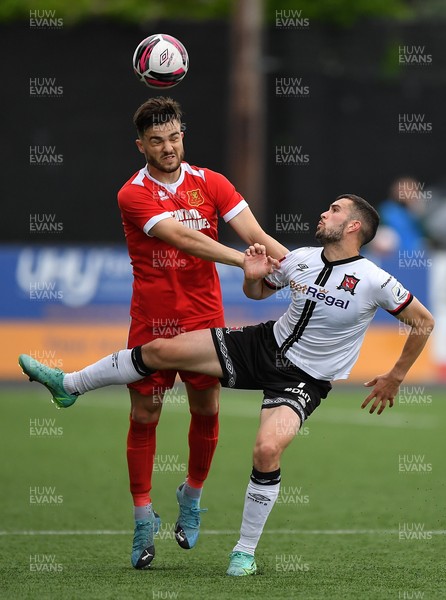 080721 Dundalk v Newtown, UEFA Europa Conference League first qualifying round first leg - Callum Roberts of Newtown and Michael Duffy of Dundalk compete for the ball