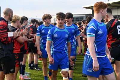 270426 - Dyffryn Taf v Bro Morgannwg - Road to Principality Finals - Boys U18s Cup - Bro Morgannwg players at full time