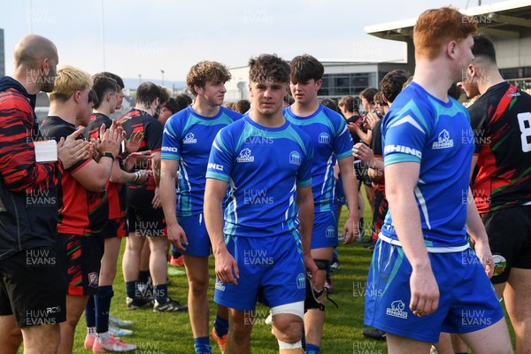 270426 - Dyffryn Taf v Bro Morgannwg - Road to Principality Finals - Boys U18s Cup - Bro Morgannwg players at full time