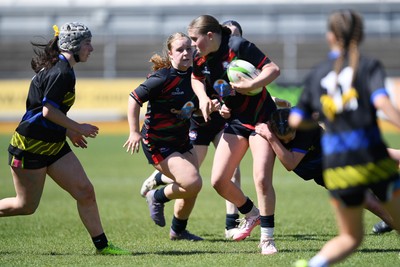290426 - Dyffryn Taff v Bryncelynnog - Girls Schools Final U14 - Road To Principality Finals - Action during the match