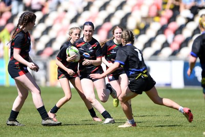 290426 - Dyffryn Taff v Bryncelynnog - Girls Schools Final U14 - Road To Principality Finals - Action during the match