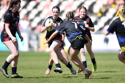 290426 - Dyffryn Taff v Bryncelynnog - Girls Schools Final U14 - Road To Principality Finals - Action during the match