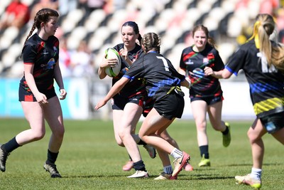 290426 - Dyffryn Taff v Bryncelynnog - Girls Schools Final U14 - Road To Principality Finals - Action during the match